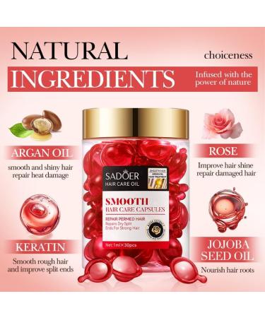 Hair Oils Hair Treatment Serum Vitamin Serum Oils Capsule Moroccan Macadamia Hair Repair Essence for Dry Damaged Hair Healthier Smooth and Silky  - Buy Online on GoSupps.com