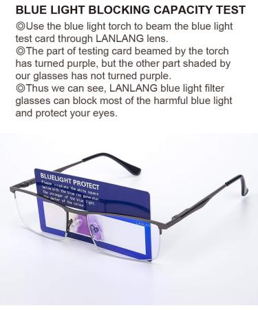 Lanlang Blue Light Filter Glasses for Men & Women - Anti-Eyestrain Metal Round Frame - 0 Diopters LL-011-C1 - Buy Online on GoSupps.com