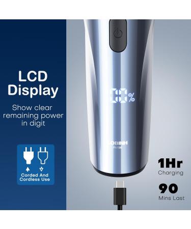 LOBINH Electric Razor for Men - 100% Washable Rechargeable Rotary Shaver Cordless Wet & Dry with Fast Charging 4D Floating Head & Pop-up Trimmer - Buy Online on GoSupps.com