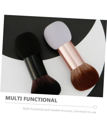 Set of 2 Makeup Cosmetic Tool Foundation Make-Up Powder Brush Cosmetic Brush Tool Dropshipping Painting Foundation Brush Blush Brush Double Brush Wooden Handle - Buy Online on GoSupps.com