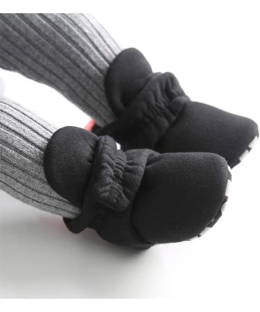 EDOTON Unisex Newborn Winter Boots - Warm Stripe Bootie for 6-12 Months - Non-Slip Sole - Adjustable and Stay On - Black - Buy Online on GoSupps.com