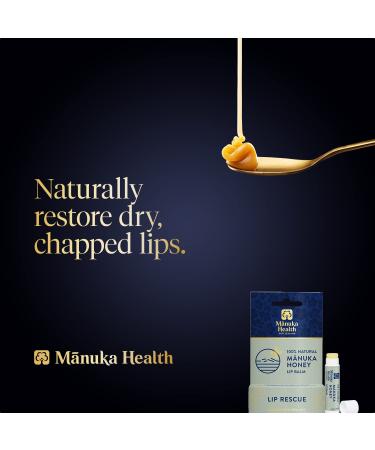 Manuka Health Lip Rescue - 100% Natural Balm with MGO 250+ Manuka Honey - 0.16 oz for Dry Lips - Buy Online on GoSupps.com