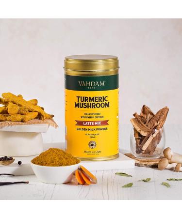 Vahdam Teas Turmeric Mushroom Latte Mix - 3.53 oz (100 g) | Healthy Superfood Blend - Buy Online on GoSupps.com