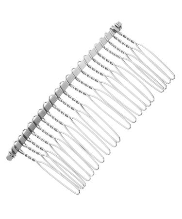 NUSITOU 20 Wedding Veil Comb Wedding Hair Accessories for Brides White Hair Accessories Womens Hair Clips Silver Comb for Veil French Twist Side Comb Veil Hair Comb Metal Women's Guangdong