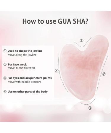 Gua Sha Massage Kit | Natural Jade & Rose Quartz Facial Roller | Eye Swelling & Skin Tightening Tool - Buy Online on GoSupps.com