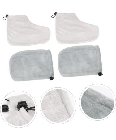 Ensemble 2 Paires Moufles et Couvre-pieds en Coton Isolant pour Bain de Paraffine Protection Hydratante Taille Unique Usage Spa et Soins Th rapeutiques Couleur Al atoire 28.00X20.00X0.50CM Gris - Buy Online on GoSupps.com