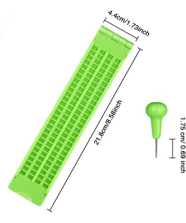 4 Lines 28 Cells Braille Slate and Stylus Braille Writing Slate Plastic Braille Slate Kit  Green - Buy Online on GoSupps.com