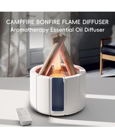 Campfire Flame Diffuser - 250ml Aromatherapy Humidifier with Remote Control | Essential Oil Diffuser for Home Bedroom & Office | Auto Shut-Off & Night Light - Perfect Gift (Black - Buy Online on GoSupps.com