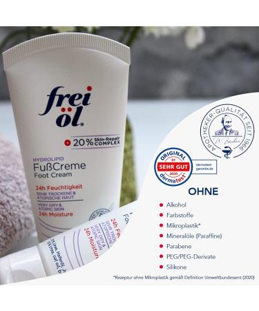 Free Oil Hydrolipid Foot Cream | 24h Moisture & Skin Barrier Protection | Vegan & Dermatologically Tested | 75ml - Buy Online on GoSupps.com