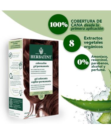  Herbatint Herbatint Permanent Hair Dye 5R Light Copper Brown 170ml | No Ammonia Optimal Grey Coverage Dermatologically Tested with 8 Natural Extracts - Buy Online on GoSupps.com