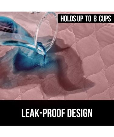 Washable Bed Pad for Incontinence Protection - 52x34 Size, Leak Proof, Slip Resistant - Absorbs 8 Cups - Soft Mattress Protector for Adults, Elderly, Kids - Pink - Pack of 1 - Buy Online on GoSupps.com