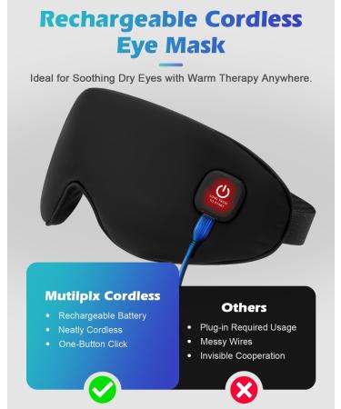 Silk Cordless Heated Eye Mask - Washable Electric Eye Compress for Dry Eye Relief Eye Fatigue & Sinus Support - Perfect Gift for Men & Women - Buy Online on GoSupps.com