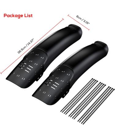 Universal Mountain Bike Fender Set - Rear + Front Mud Guard for MTB Bicycle | 14.37 Length x 3.15 Width - Buy Online on GoSupps.com
