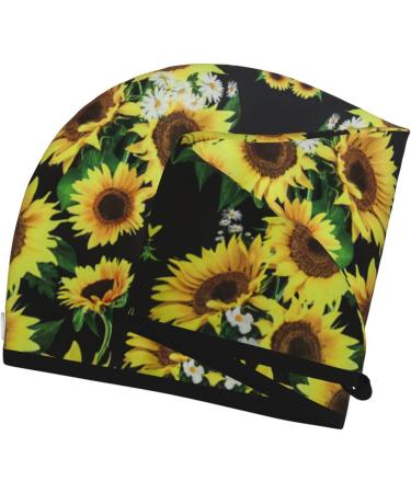 Sunflower Coral Velvet Dry Hair Cap | Perfect for Home Travel Pool Parties & Beach Days - Buy Online on GoSupps.com