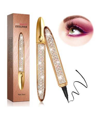 GXO BEAUTY Upgraded Self-adhesive Eyeliner Pen  5ML Big Capacity Eye Liner Pencil For False Lashes  Black Liquid Glitter Eyeliners  Free Magnetic Eye Line