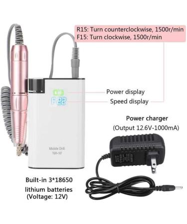 Professional Nail Drill Machine 35000RPM Electric Nail Drill Rechargeable Efile Nail Drill for Acrylic Gel Nails Portable Pedicure Drill Set Nail Buffer Manicure Pedic White - Buy Online on GoSupps.com