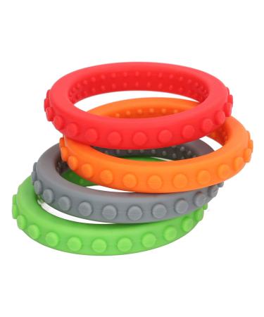 Baby bite ring toys silicone bite bracelet gum relief coolable heat-resistant finger skill toys prevents finger struts