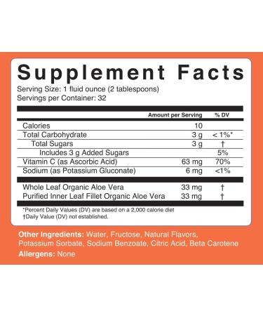 Ultimate Living - Aloe Tropical Liquid Dietary Supplement - Whole and Inner Leaf Aloe - Supports Healthy pH Balance Digestive System and Immune System - Vegan + Non-GMO - 32 Fl. Oz - Buy Online on GoSupps.com