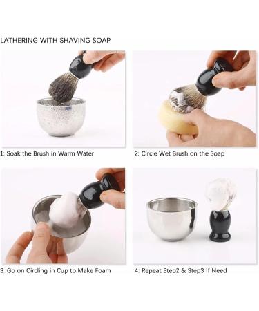 Premium Badger Shaving Brush - High-Quality Razor Brush with Real Hair & Metal Accents for a Smooth Skin-Friendly Shave - International Shipping Available - Buy Online on GoSupps.com