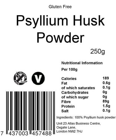 Psyllium Husk Powder 250g - High Purity, Non-Contaminated, Gluten-Free, Vegan - YourHealthStore - Buy Online on GoSupps.com