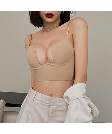 2024 AI Women's Low Back Iron Bra - U-Shape Back-Free Changeable Carriers | Beige Sports Bras Pack of M - Buy Online on GoSupps.com