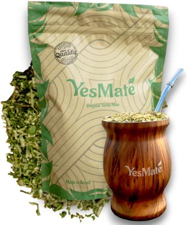 YesMate Yerba Mate Starter Set - 500g Yerba Mate Gourd Bombilla & Brush