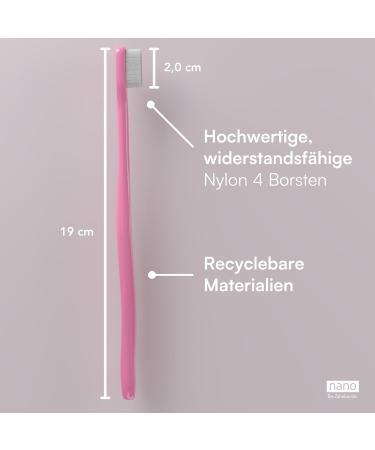 Buy Nano Toothbrush 2-Pack | Extra Soft Ergonomic Design | 20 000 Bristles | Gentle on Sensitive Teeth | Rosa Compact Pink from Germany | International Shipping Available - Buy Online on GoSupps.com