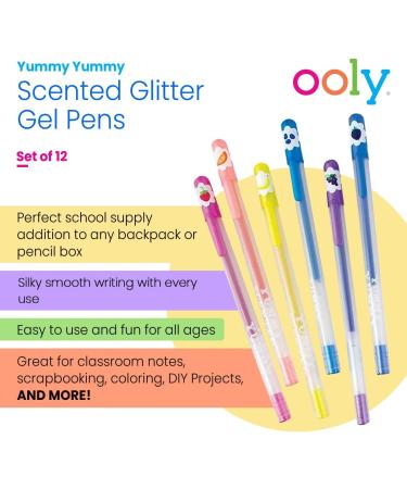 OOLY Yummy Yummy Scented Glitter Gel Pens Set - 12 Pack for Note Taking, Scrapbooking, Journaling | Multicolor Drawing Pens for Kids and Teens - Buy Online on GoSupps.com