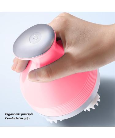 Electrical Scalp Massager - 4 Modes Waterproof Ergonomic Silicone - Stress Relief for Muscles & Pets - Pink - Buy Online on GoSupps.com