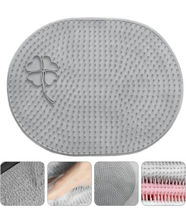Beavorty 1pc Gray Silicone Shower Floor Mat - Non-Slip Peeling Pedals - 35x28cm | Best International Shipping - Buy Online on GoSupps.com
