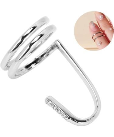 Nail Art Fingernail Rings Decorative Nail Ring Fashion Fingertip Jewelry Nail Art Ring Ladies Wearing Nail Accessories Women Finger Nail Ring Electroplated Copper Fingernail Rings(3050 Platinum) - Buy Online on GoSupps.com