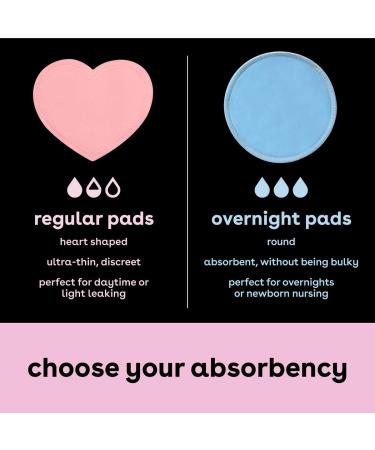 Bamboobies Women's Nursing Pads, Reusable and Washable, Blue and Light  Pink, 3 Regular Pairs and 1 Overnight Pairs, Leak-Proof Pads for  Breastfeeding