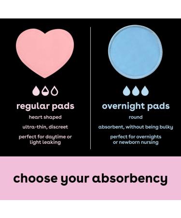 Bamboobies Womens Overnight Nursing Pads  Reusable and Washable  Pink Regular and Blue Overnight  Variety Pack  6 Pair (Pack of 1) 3 Regular Pairs & 3 Overnight Pairs - Buy Online on GoSupps.com