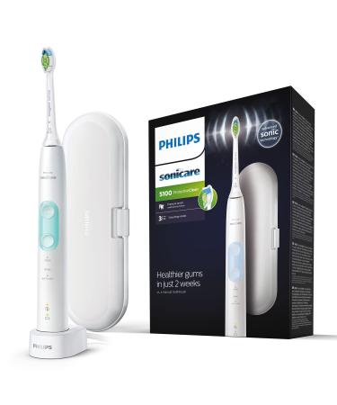 Philips Sonicare ProtectiveClean 5100 Electric toothbrush HX6857/28-Sound toothbrush with 3 cleaning programs pressure control timer & travel case-white
