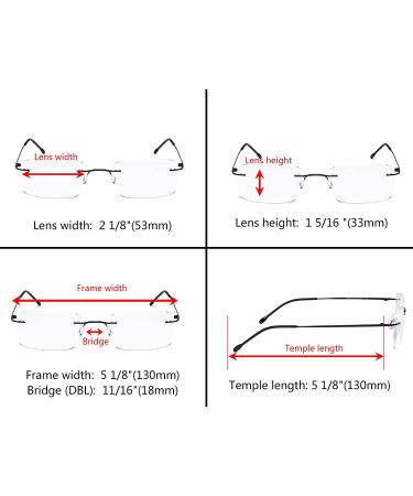Eyekepper Men's Frameless Reading Glasses +3.00 Silver - Rectangle Rimless Reader Eyeglasses - Buy Online on GoSupps.com