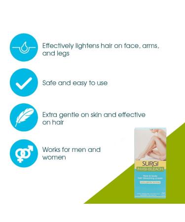 Surgi Invisi-Bleach 1.5 oz - Face & Body Hair Bleaching Cream - Buy Online on GoSupps.com