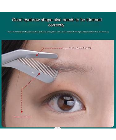 Browmaster Stainless Steel Trimmer Brow Master Stainless Steel Trimmer Jetset Essentials Eyebrow Scissors Eyebrow Scissors with Comb Eyebrow Trimming Scissors for Women Men (2PCS) - Buy Online on GoSupps.com