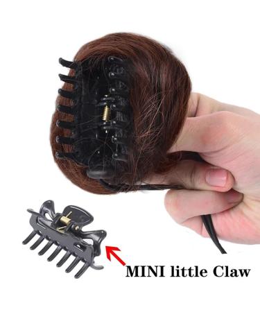 RPAEOY Dark Brown Messy Bun Claw Clips - 2 Pack Synthetic Hair Scrunchy Donut for Women - Buy Online on GoSupps.com