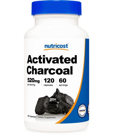 Nutricost Activated Charcoal 120 Capsules - Premium Activated Charcoal Powder, Non-GMO & Gluten Free (1 Bottle) 120 Count (Pack of 1)
