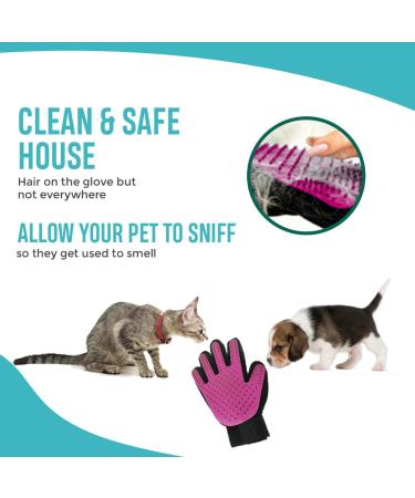 Pet Grooming Glove Pet Hair Remover Mitt Moulting - Deshedding Brush Glove - Soft Silicone Tips for Gentle Massage For Cats & Dogs with Long & Short Fur (Purple Right) Purple Right - Buy Online on GoSupps.com