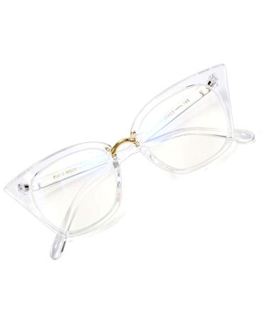 WANWAN Women Cat Eye Reading Glasses Fashion Frame Oversized Quality Readers 1.25 x Clear