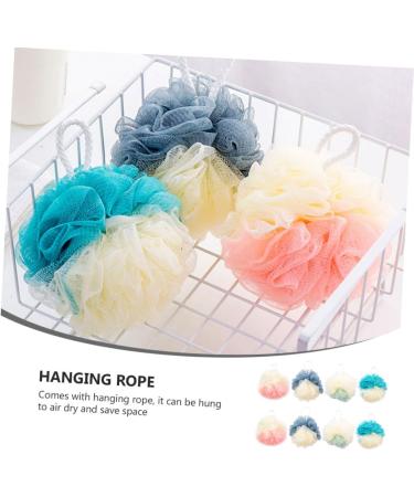 Angoily 8pcs Color Matching Bath Ball & Sponge Set | Body Scrubber Exfoliating Mitts & Shower Accessories for Men - Ideal Beauty Bath Supplies - Buy Online on GoSupps.com