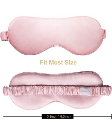 MTSNOO 100% 22 Momme Pure Mulberry Silk Sleep Mask - Soft Comfortable Eye Mask for Sleeping - Pink - Buy Online on GoSupps.com