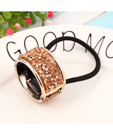 Lurrose 4pcs Rhinestone Glitter Ponytail Holders - Gothic Punk Hair Accessories | Elastic Metal Hair Ties for Trendy Styles - Buy Online on GoSupps.com