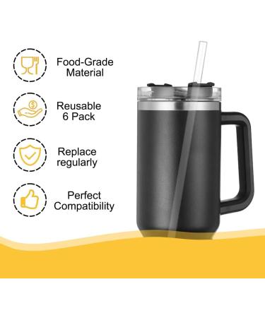MLKSI 6 Pack Replacement Straws for Stanley 40 oz Tumbler - Reusable Plastic Straws with Cleaning Brush for Stanley Cup and Water Jug - Buy Online on GoSupps.com