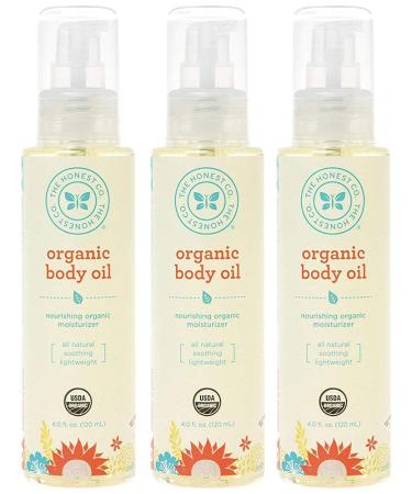 Honest Organic Body Oil  4 Ounce (3 Bottles)