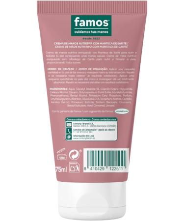  Famos FAMOS - Nourishing Shea Hand Cream 75ml - Buy Online on GoSupps.com