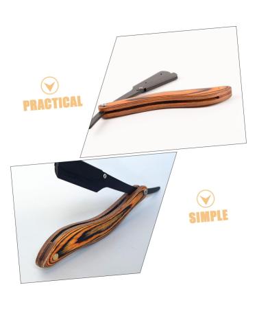 FRCOLOR Foldable Stainless Steel Manual Razor - Portable Travel Shaver for Men with Wooden Handle - Old Fashioned Clothes Shaver - Buy Online on GoSupps.com
