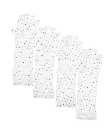 Beavorty 4 Pairs nail gloves gel manicure UV gloves UV gloves for gel manicures fingerless anti UV glove nail molding gel reusable UV gloves Miss white pattern polyester ultra violet light - Buy Online on GoSupps.com