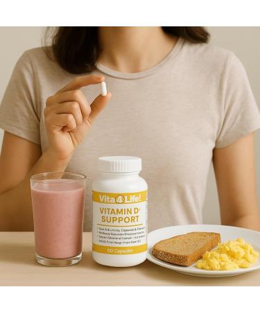 Vita4Life! Vitamin D3 with K2 & Magnesium | High Absorption Immune & Bone Support | Non-GMO Vegetarian | 60 Capsules | Post Bariatric Friendly Supplement - Buy Online on GoSupps.com